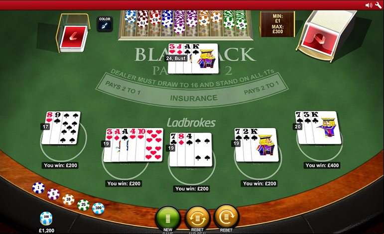 Ladbrokes Blackjack Table