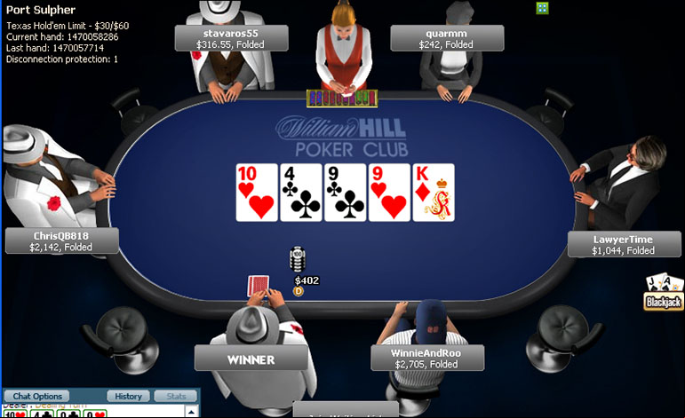 William Hill Tablet Poker Room